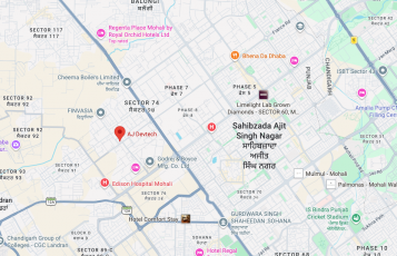 AJ Devtech Private Limited location map: Atrium at Quark city, Mohali, Punjab
